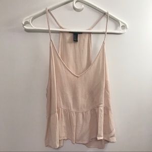 Ruffle Crop Top Pink Small